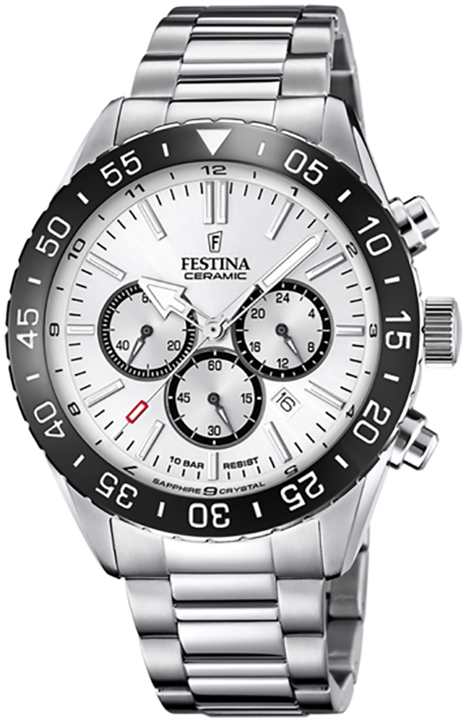 Festina Herrklocka F20575-1 Ceramic Silverfärgad/Stål Ø44 mm - Festina