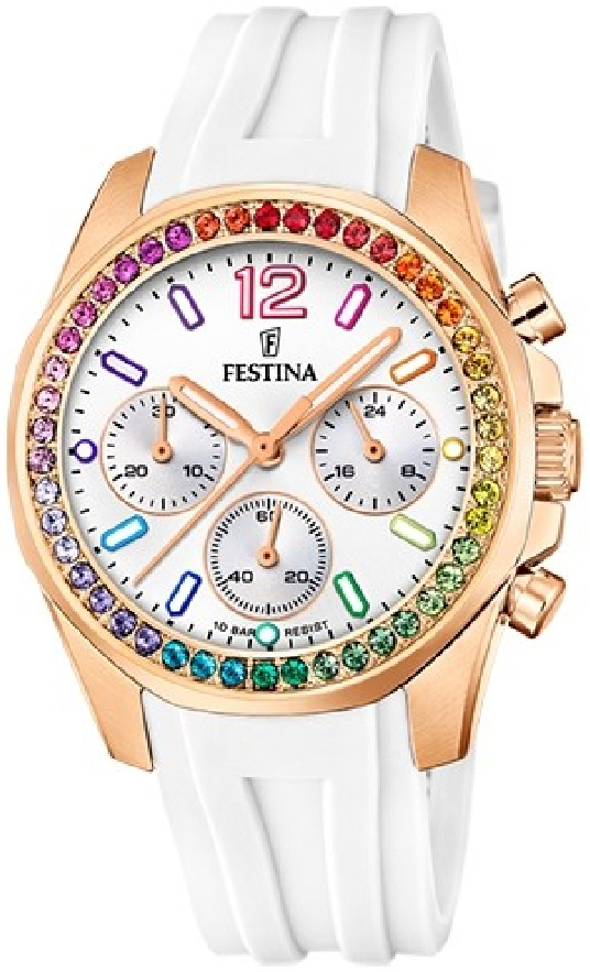 Festina Damklocka F20611-2 Boyfriend Vit/Gummi Ø38.1 mm - Festina