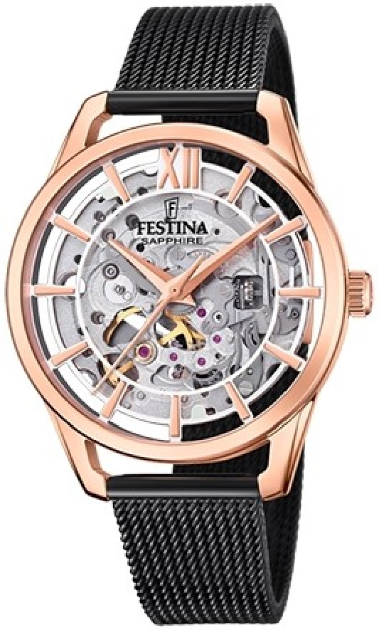 Festina Damklocka F20628-3 Classic Skelettskuren/Stål Ø35.5 mm - Festina