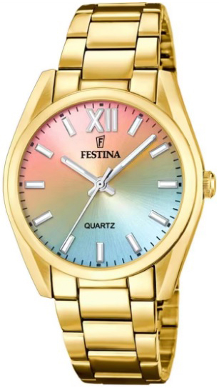 Festina Damklocka F20640-7 Boyfriend Flerfärgad/Gulguldtonat stål - Festina