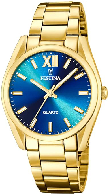 Festina Damklocka F20640-8 Boyfriend Blå/Gulguldtonat stål Ø36.8 mm - Festina