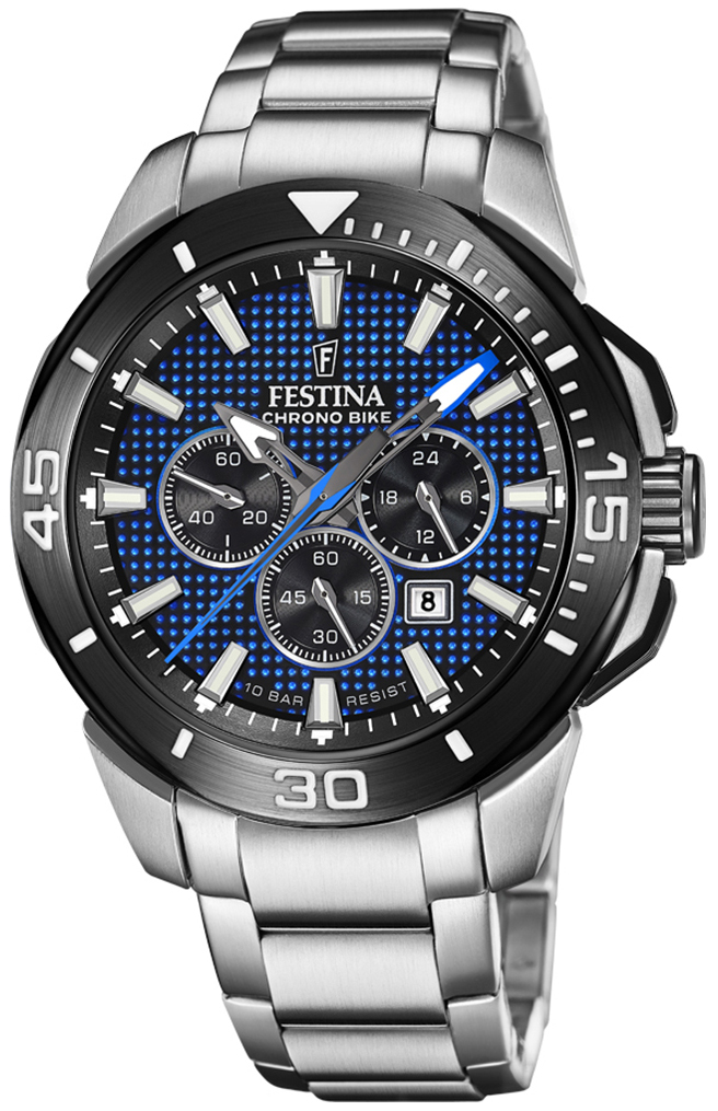 Festina Herrklocka F20641-2 Chrono Bike Blå/Stål Ø47 mm - Festina