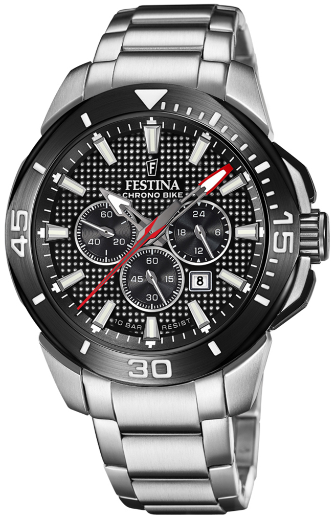 Festina Herrklocka F20641-4 Chrono Bike Svart/Stål Ø47 mm - Festina