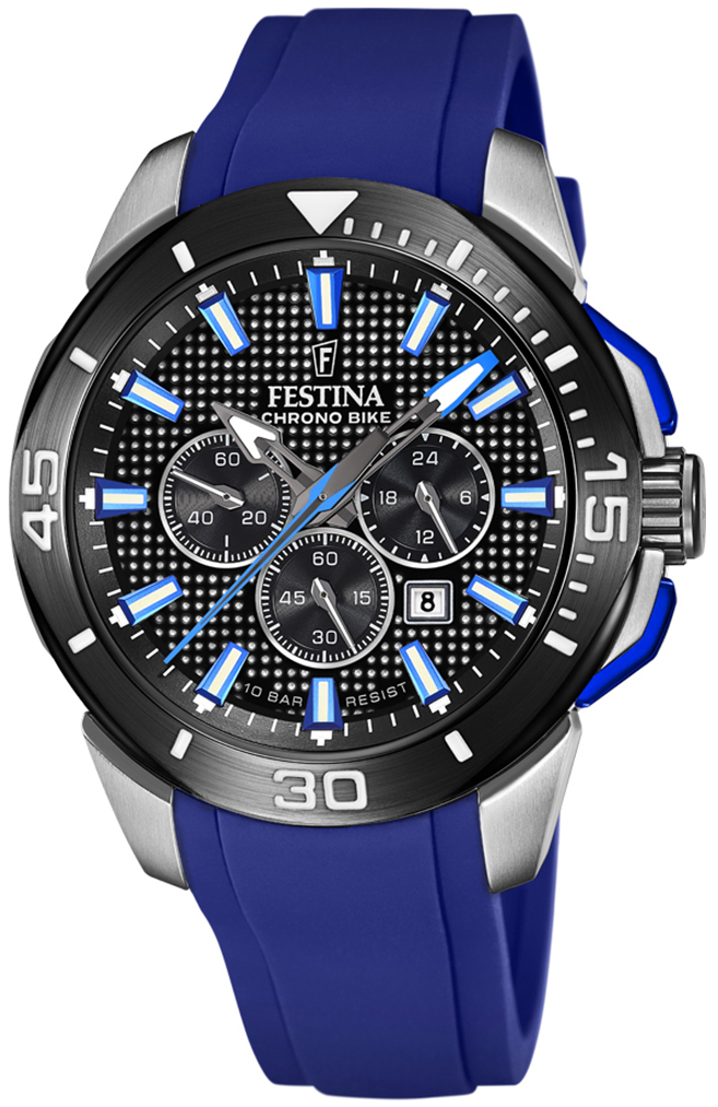 Festina Herrklocka F20642-1 Chrono Bike Svart/Gummi Ø47 mm