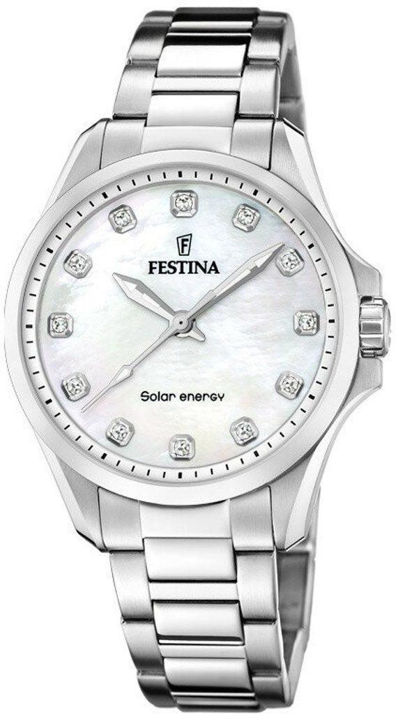Festina Damklocka F20654-1 Solar Energy Silverfärgad/Stål Ø34 mm - Festina