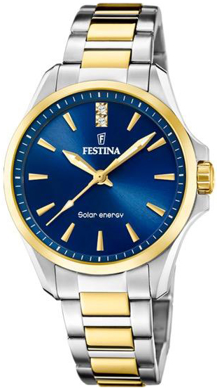 Festina Damklocka F20655-4 Petite Blå/Gulguldtonat stål Ø34 mm - Festina
