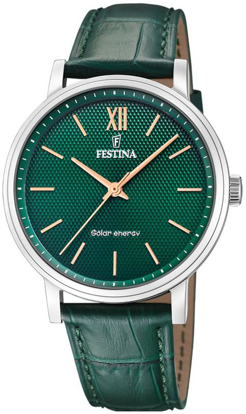 Festina Herrklocka F20660-5 Petite Grön/Läder Ø41 mm - Festina
