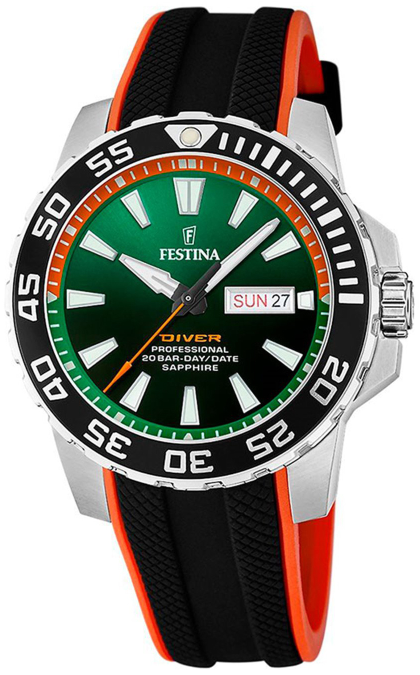 Festina Herrklocka F20662-2 The Original Diver Flerfärgad/Gummi Ø45