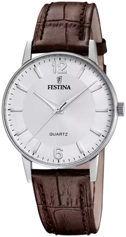 Festina Herrklocka F20690-2 Classic Silverfärgad/Läder Ø36 mm - Festina