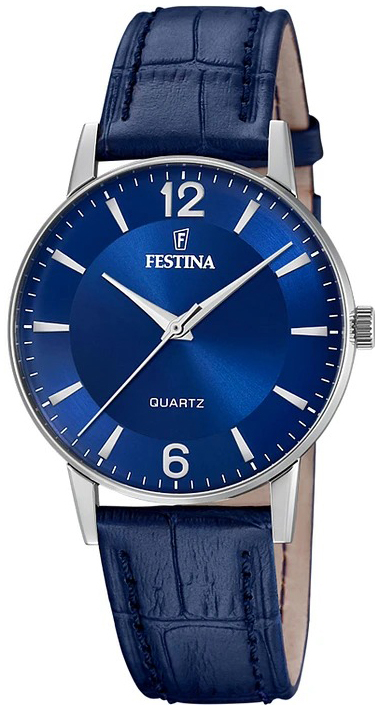 Festina Herrklocka F20690-3 Classic Blå/Läder Ø36 mm - Festina