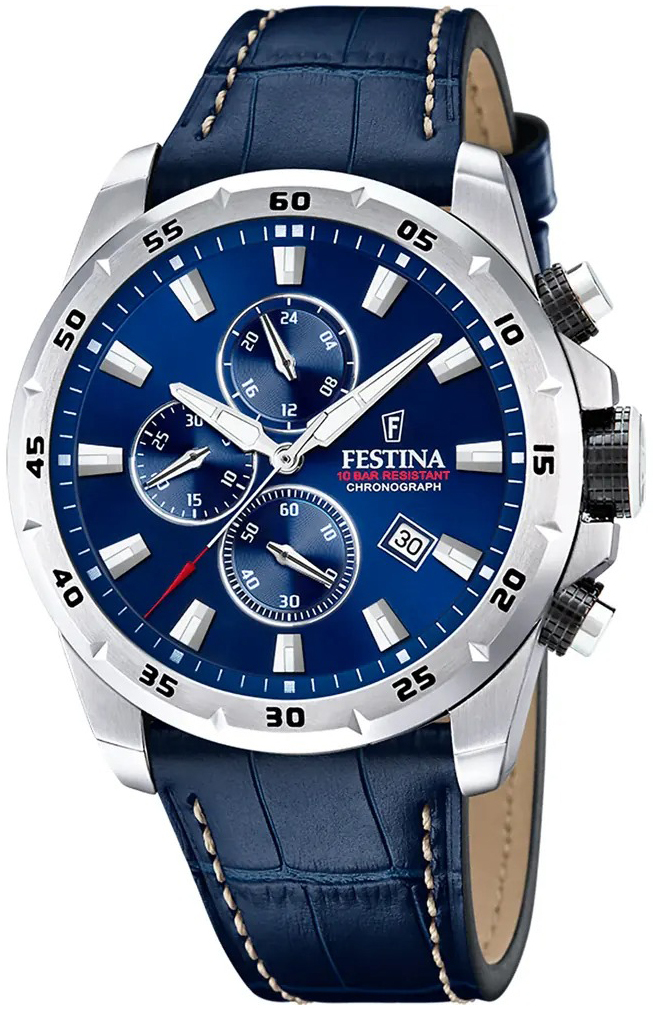 Festina Herrklocka F20692-2 Timeless Blå/Läder Ø44.5 mm - Festina