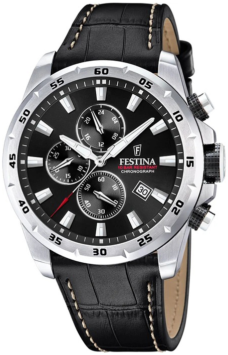 Festina Herrklocka F20692-4 Timeless Svart/Läder Ø44.5 mm