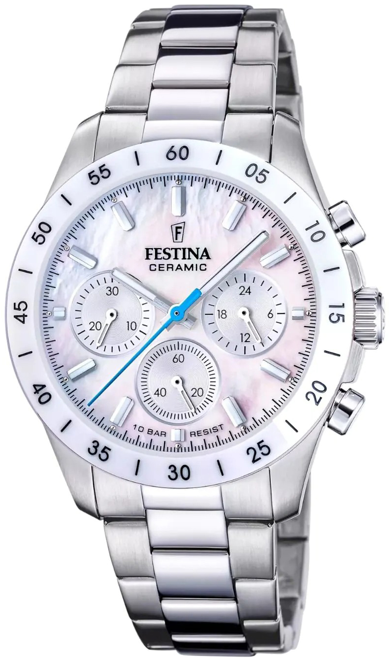 Festina F20693-1 Ceramic Vit/Stål Ø39 mm