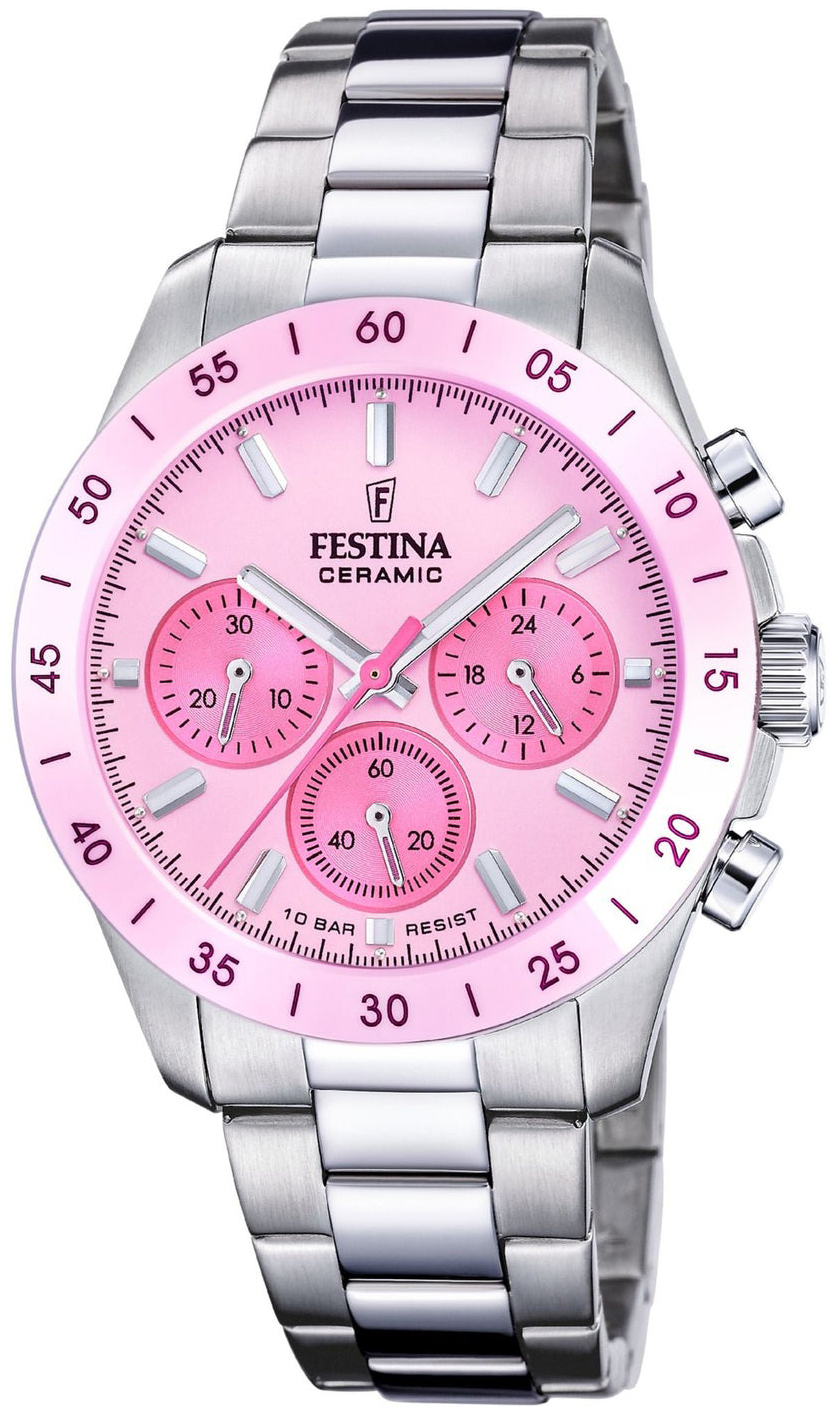 Festina F20693-2 Ceramic Rosa/Stål Ø39 mm