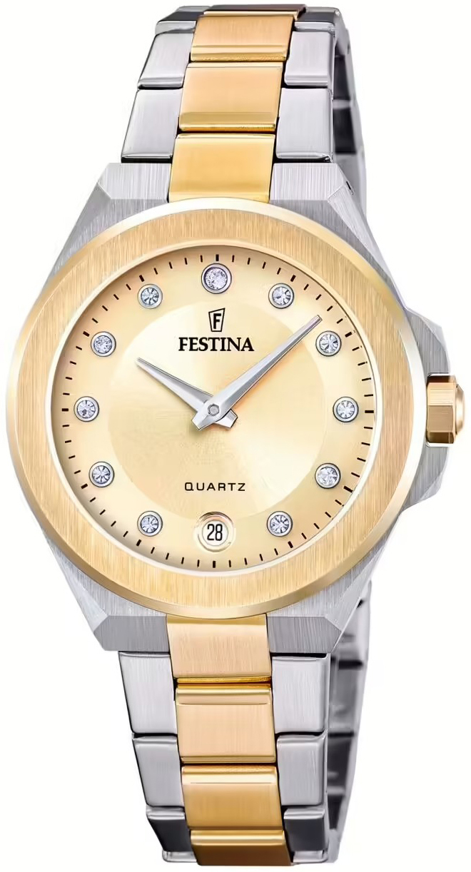 Festina Damklocka F20702-2 Mademoiselle Guld/Gulguldtonat stål Ø33 - Festina