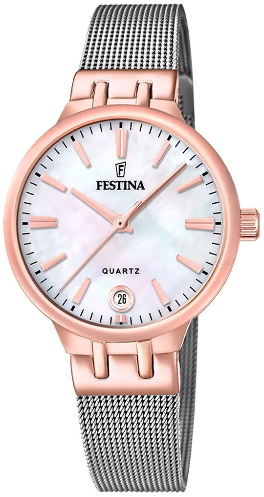 Festina Damklocka F20715-1 Mademoiselle Vit/St&aring;l &Oslash;33 mm