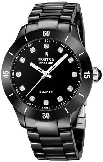 Festina Damklocka F20723-2 Ceramic Svart/Keramik Ø38 mm