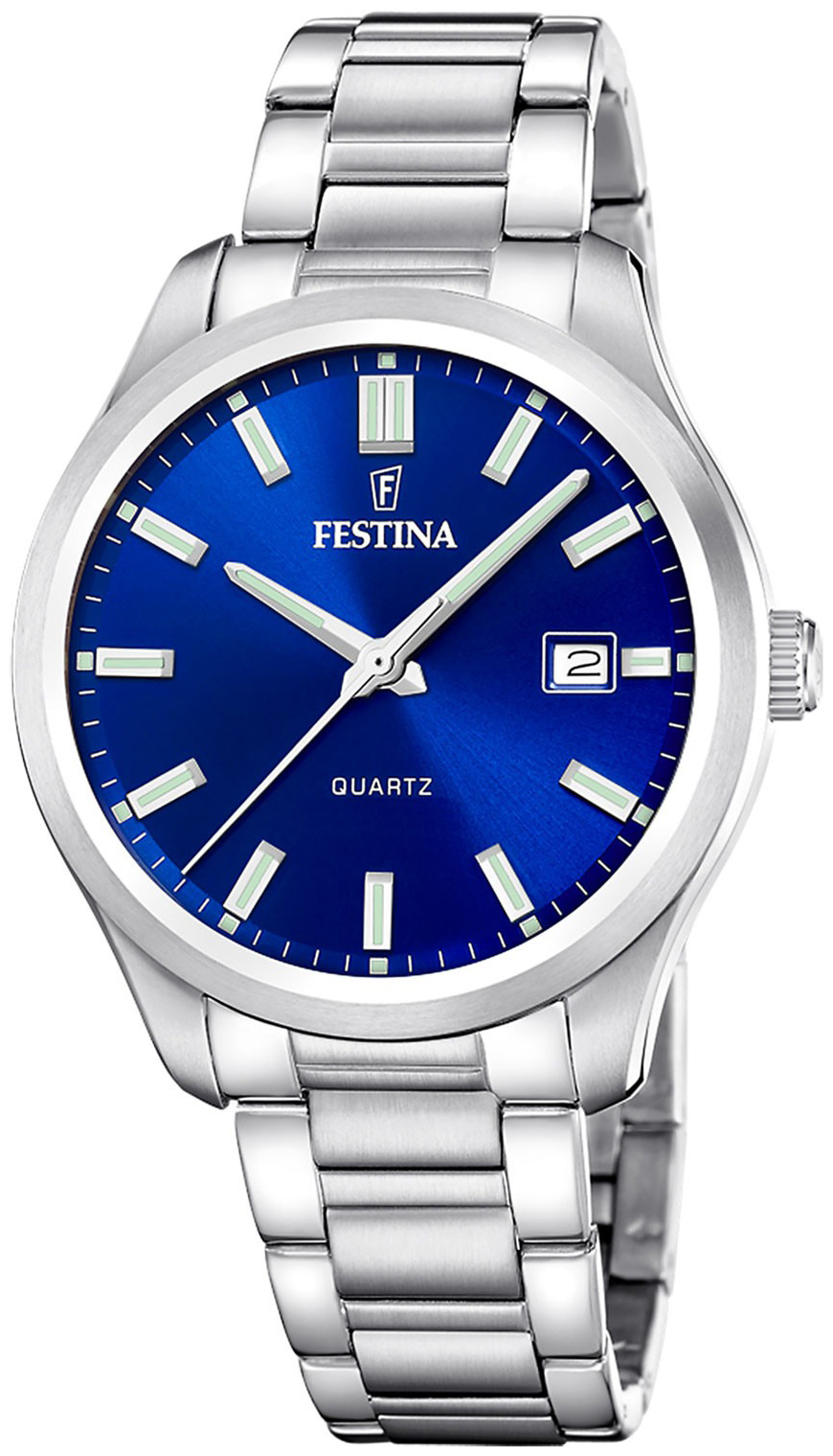 Festina Herrklocka F20736-3 Classic Bl&aring;/St&aring;l &Oslash;42 mm