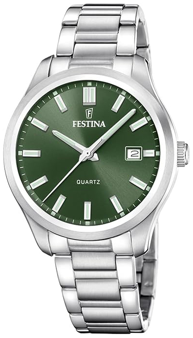 Festina Herrklocka F20736-4 Classic Grön/Stål Ø42 mm