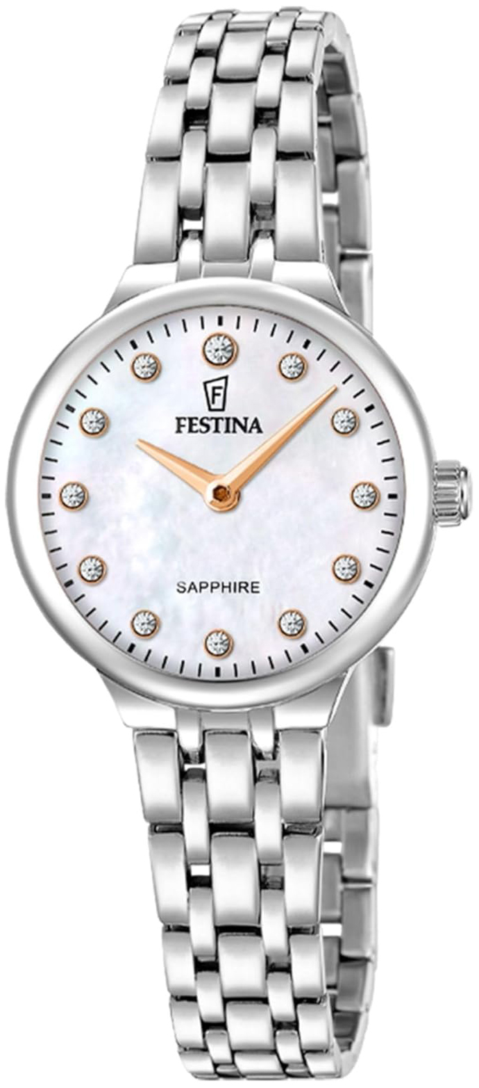 Festina Damklocka F20744-1 Mademoiselle Vit/St&aring;l &Oslash;26 mm