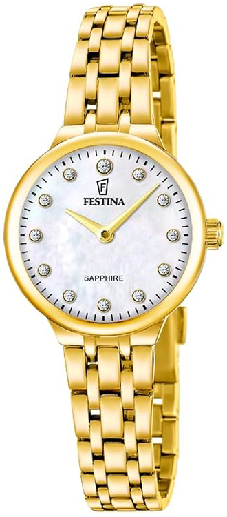 Festina Damklocka F20745-1 Mademoiselle Vit/Gulguldtonat st&aring;l &Oslash;26 mm