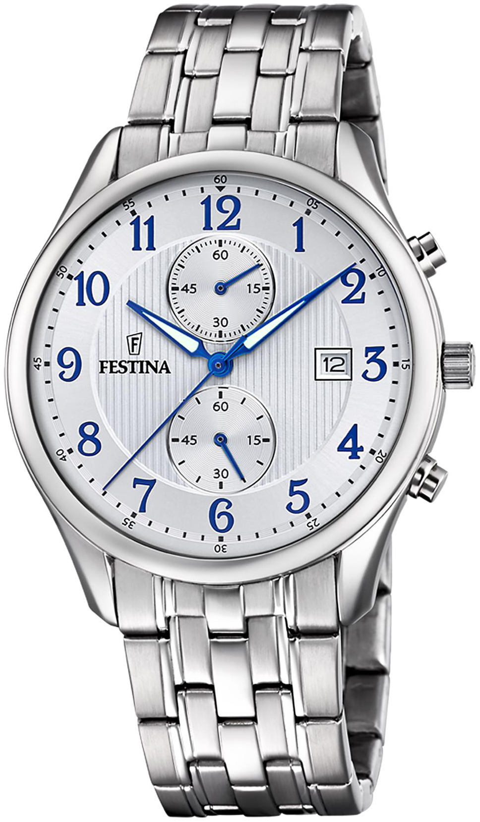Festina Herrklocka F6854-A Timeless Silverfärgad/Stål Ø42 mm - Festina