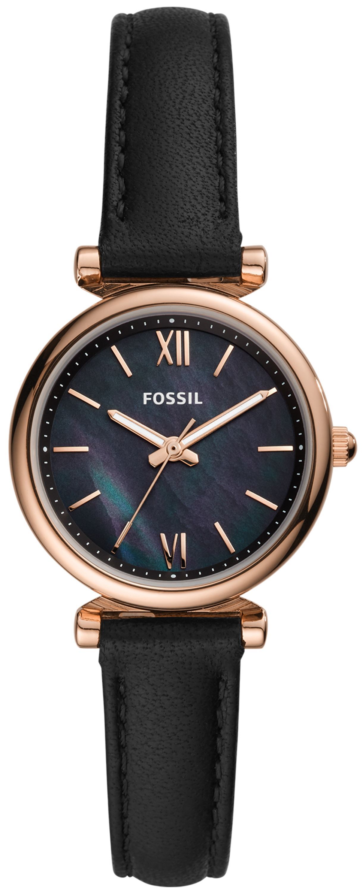 Fossil Damklocka ES4700 Carlie Mini Svart/Läder Ø28 mm - Fossil