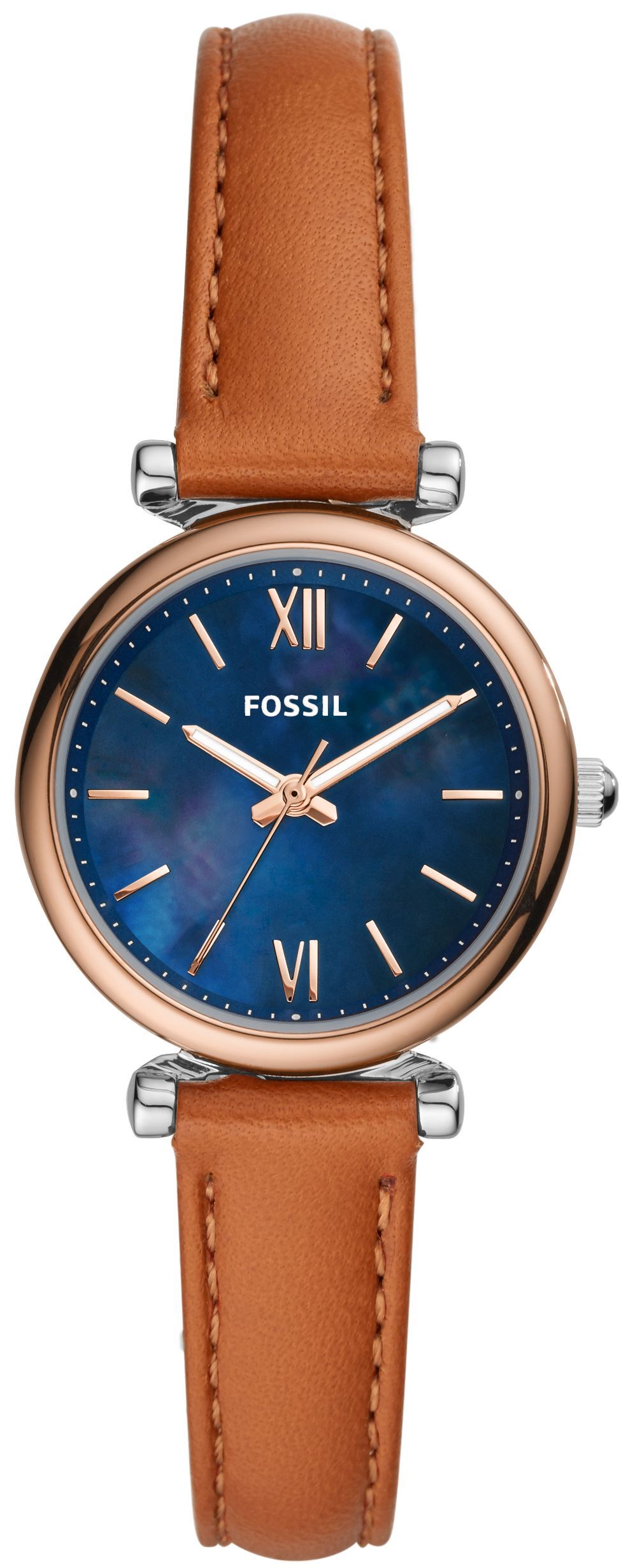 Fossil Damklocka ES4701 Carlie Mini Blå/Läder Ø28 mm - Fossil