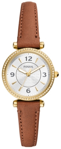 Fossil Damklocka ES5297 Carlie Silverfärgad/Läder Ø28 mm - Fossil