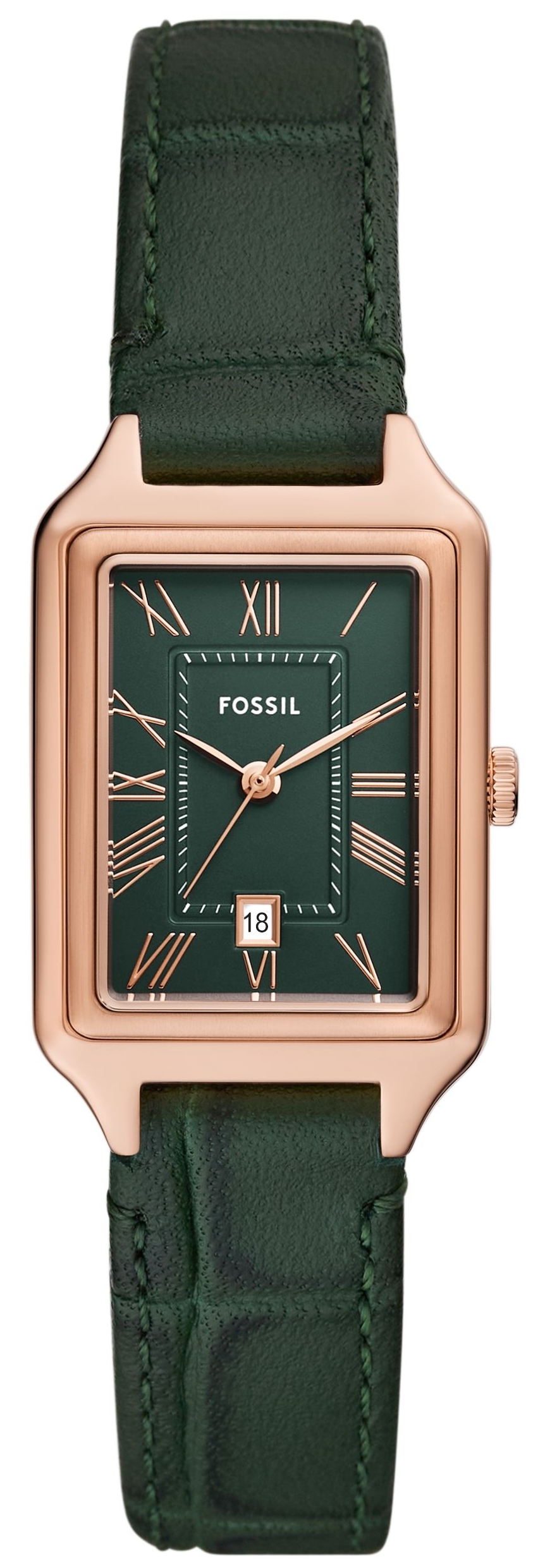 Fossil Damklocka ES5366 Raquel Grön/Läder - Fossil