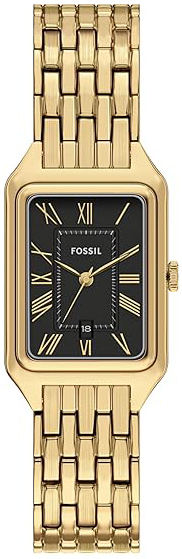 Fossil Damklocka ES5434 Raquel Svart/Gulguldtonat stål - Fossil