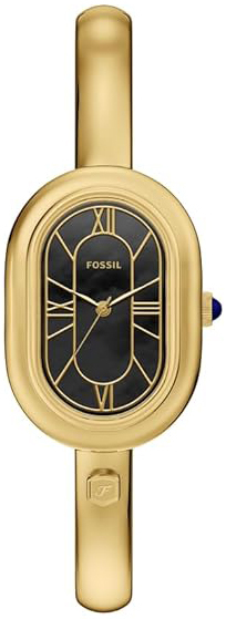 Fossil Damklocka ES5456 Sloan Svart/Gulguldtonat st&aring;l &Oslash;25 mm