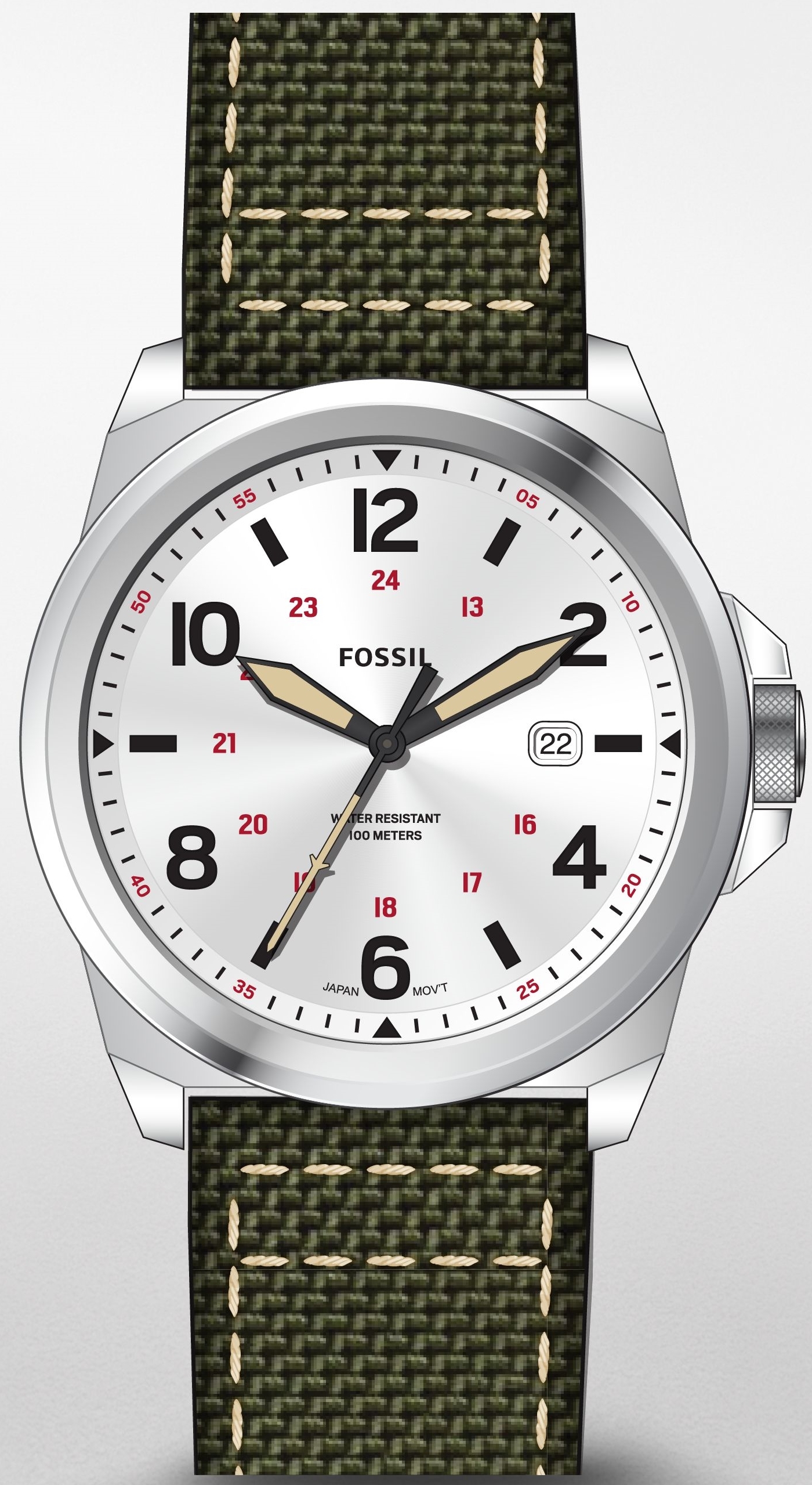 Fossil Herrklocka FS5918 Bronson Silverfärgad/Textil Ø40 mm - Fossil