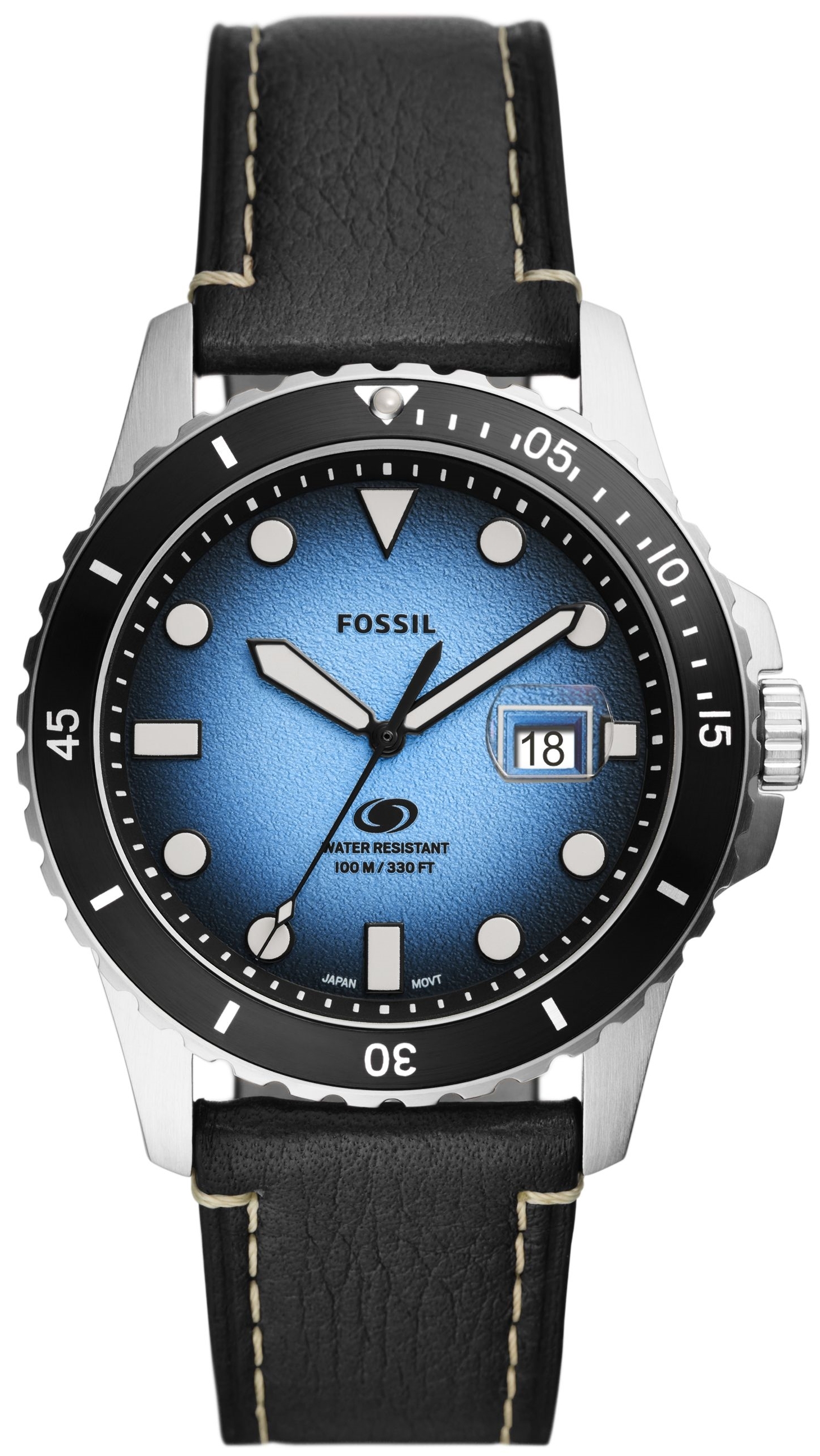 Fossil Herrklocka FS5960 Blue Blå/Läder Ø42 mm - Fossil