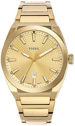 Fossil Herrklocka FS5965 Everett Guld/Gulguldtonat stål Ø42 mm - Fossil