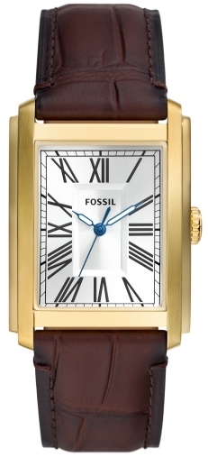 Fossil Herrklocka FS6011 Carraway Silverfärgad/Läder Ø30 mm - Fossil