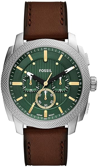 Fossil Herrklocka FS6100 Machine Grön/Läder Ø44 mm - Fossil