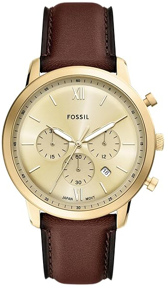 Fossil Herrklocka FS6113 Neutra Guld/Läder Ø44 mm - Fossil