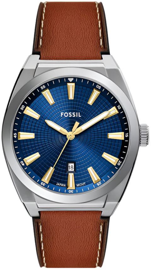 Fossil Herrklocka FS6115 Everett Blå/Läder Ø42 mm - Fossil
