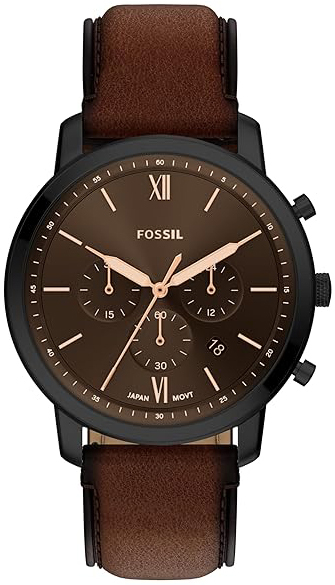 Fossil Herrklocka FS6163 Neutra Brun/L&auml;der &Oslash;44 mm