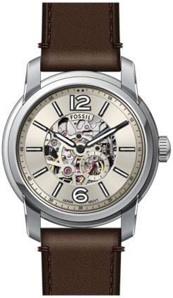 Fossil Herrklocka ME3264 Heritage Silverfärgad/Läder Ø43 mm - Fossil