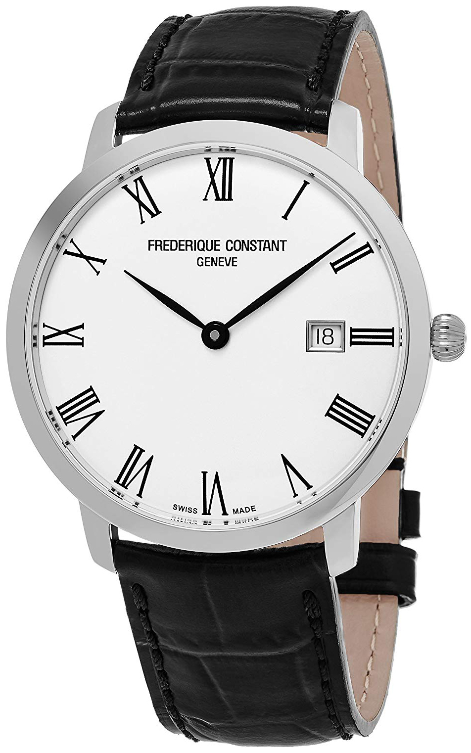 Frederique Constant FC-306MR4S6 Slimline Silverfärgad/Läder Ø40 mm