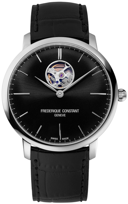 Frederique Constant Herrklocka FC-312B4S6 Slimline Svart/Läder Ø40 - Frederique Constant