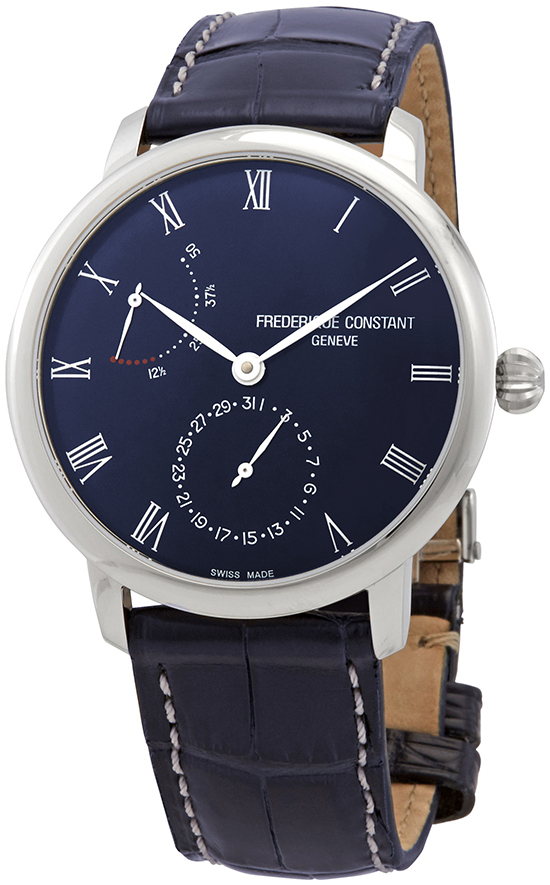Frederique Constant Herrklocka FC-723NR3S6 Slimline Blå/Läder Ø40 - Frederique Constant