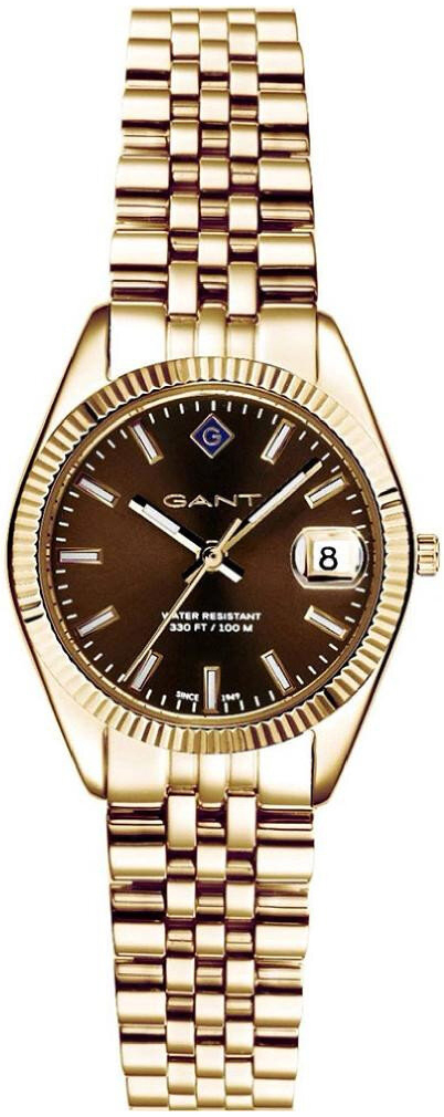 Gant Damklocka G181012 Sussex Brun/Gulguldtonat stål Ø28 mm