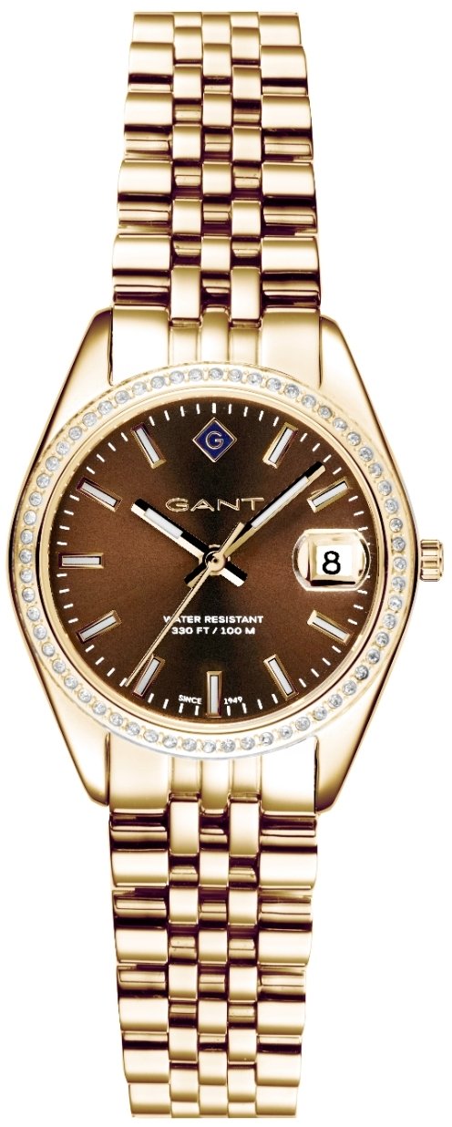 Gant Damklocka G181103 Sussex Mini Bijou Brun/Guldtonat stål Ø28 mm