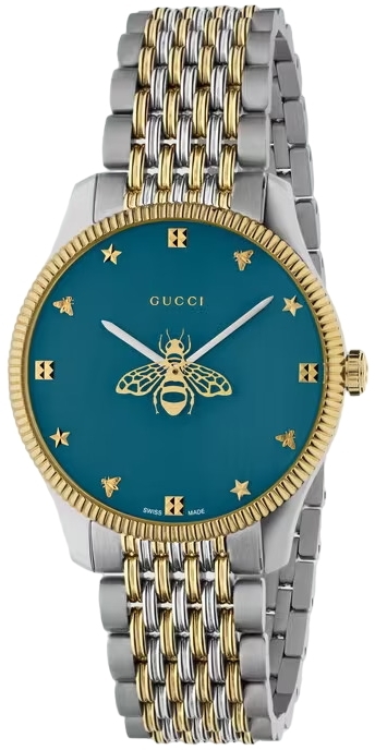 Gucci Damklocka YA1264201 G-Timeless Blå/Gulguldtonat stål Ø26 mm - Gucci