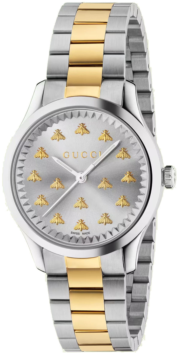 Gucci Damklocka YA1265032 G-Timeless Silverfärgad/18 karat gult guld - Gucci