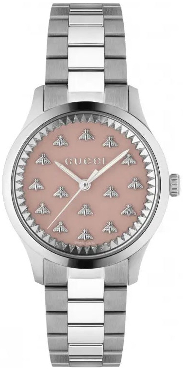 Gucci Damklocka YA1265033 G-Timeless Rosa/Stål Ø32 mm - Gucci