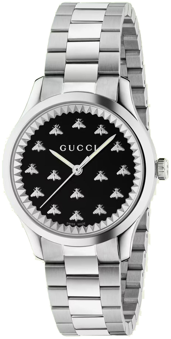 Gucci Damklocka YA1265034 G-Timeless Svart/Stål Ø32 mm - Gucci